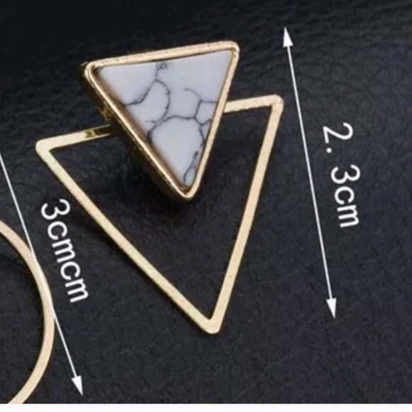 Marble Geometric Earrings - Picture 2 of 3